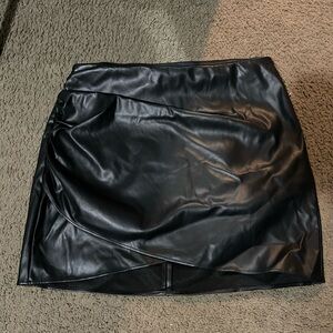 Cider Black Faux Leather Mini Skirt